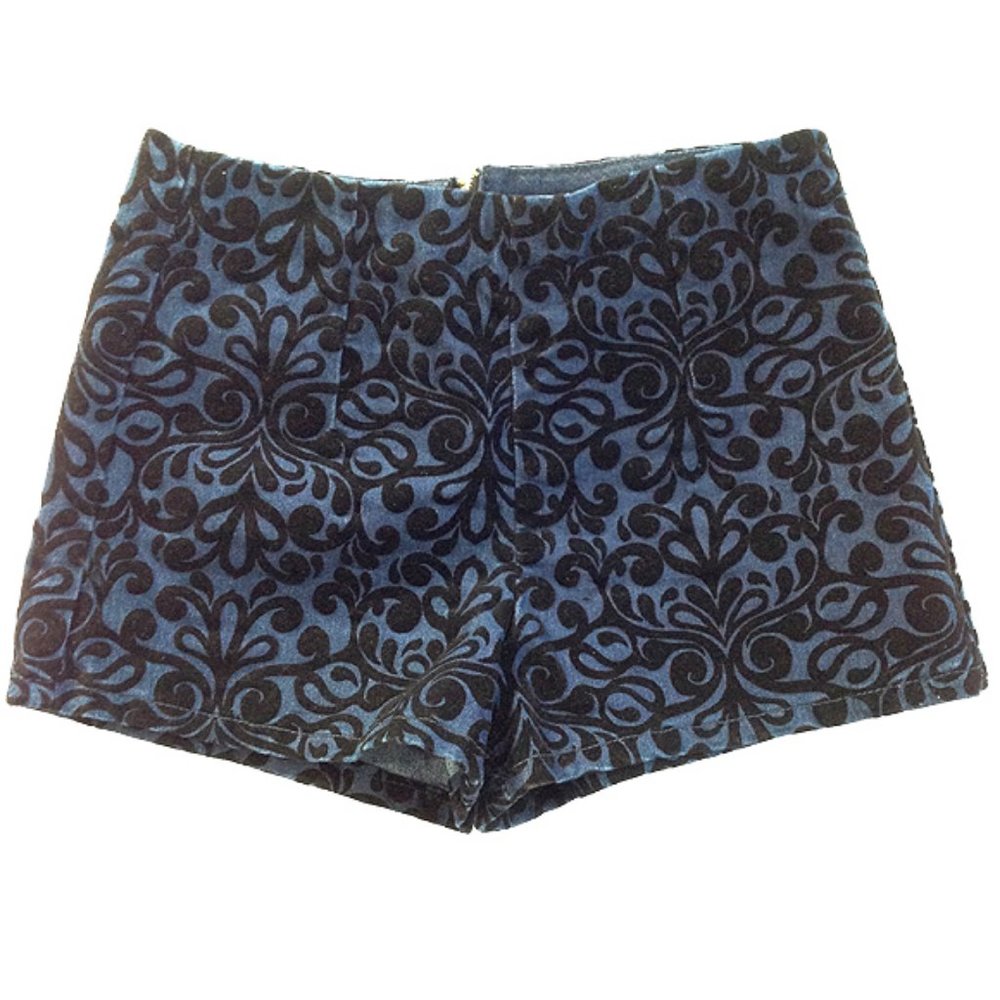 Forever 21 Blue and Black Zip-Up Skort | M